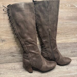 Report brown Marisa lace-up back Knee High Heel Boots Fall Size 9.5